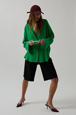 Oversize Keten Gömlek