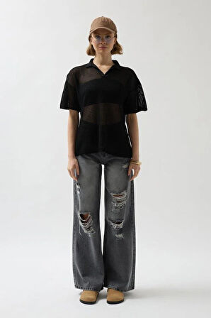 Polo Yaka TransparanT-Shirt