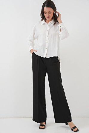 Beyaz Gümüş Çizgili Gömlek 5924