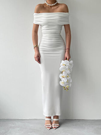 Milan Madonna Yaka Kalem Elbise