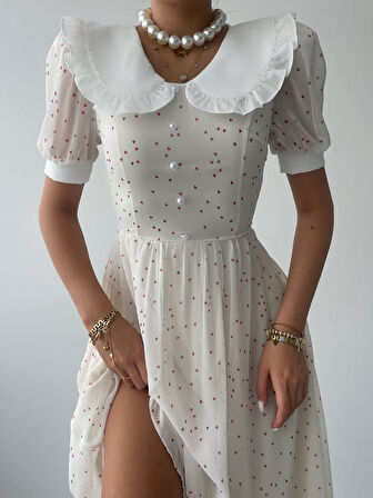 Aversa İnci Detay Şifon Elbise