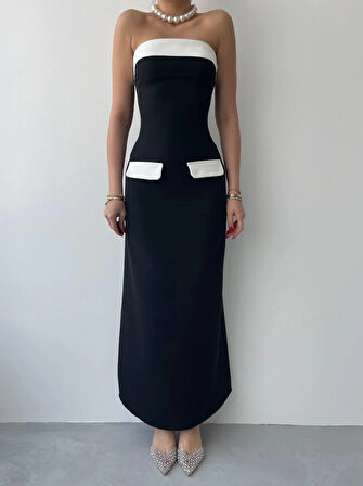 Mielle Cep Detaylı Straplez Elbise