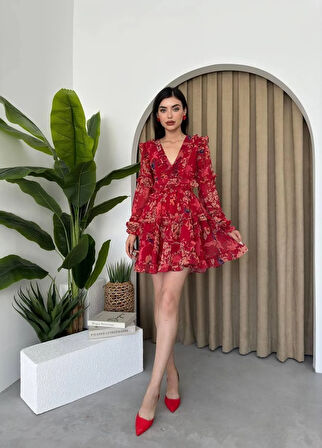 Avellino Sırt Dekolteli Elbise