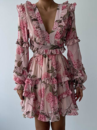 Avellino Sırt Dekolteli Elbise