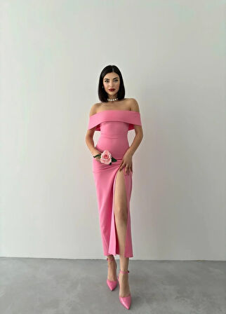 MADONNA YAKA UZUN ELBİSE