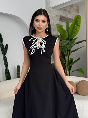 Eros Fiyonk Detaylı Elbise