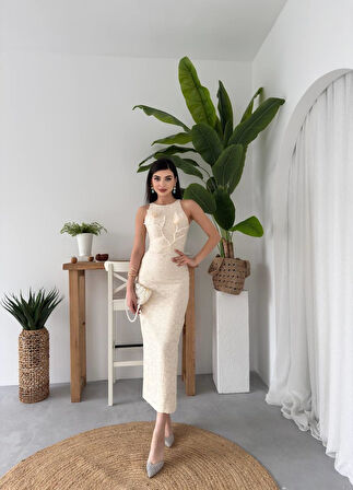 Lers Çiçek Detaylı Elbise