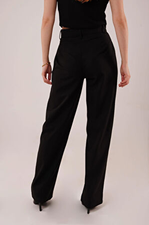 Premium Model Oturtmalı Siyah Pantolon