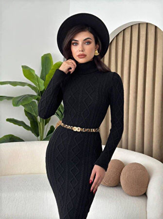 Avila Boğazlı Triko Elbise