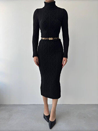 Avila Boğazlı Triko Elbise