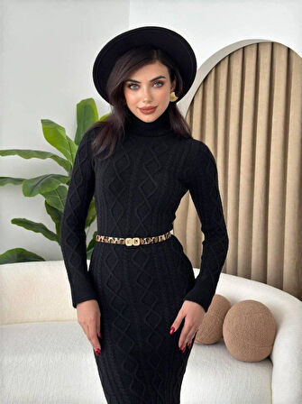 Avila Boğazlı Triko Elbise