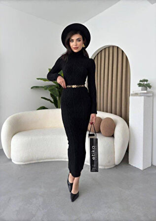 Avila Boğazlı Triko Elbise