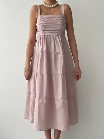 Harpster Göğsü Büzgülü Elbise