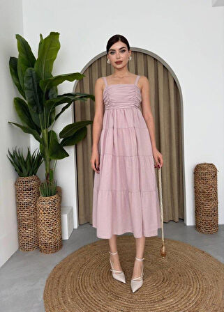 Harpster Göğsü Büzgülü Elbise