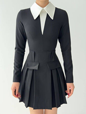 Sisam Cep Detay Mini Elbise