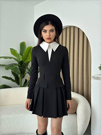 Sisam Cep Detay Mini Elbise