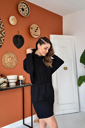 Siyah Sweatshirt Spor Elbise