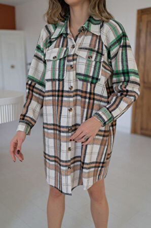 Kahverengi Oduncu Gömlek Elbise