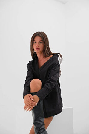 Asimetrik Şal Yaka Gömlek