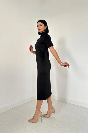 Siyah Balıkçı Yaka Elbise