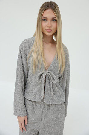 Önden Bağlamalı Takım - Gri