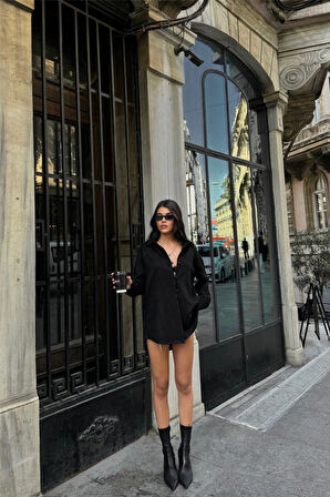 SÜET GÖMLEK - Siyah