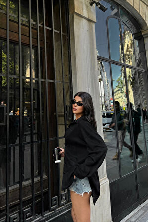 SÜET GÖMLEK - Siyah