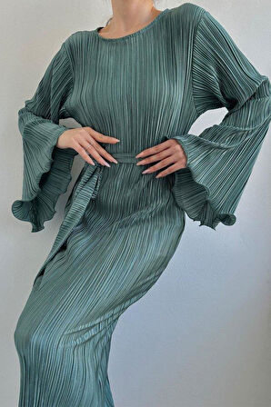 Mint İspanyol Kol Piliseli Elbise