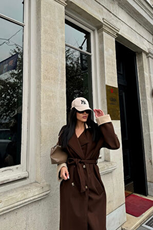 KABAN  YAKA VE MANŞET BEJ RENKLİ - Kahverengi