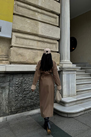 KABAN YAKA VE MANŞET BEJ RENGİ - Vizon