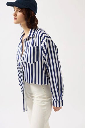 Çizgili Saten Gömlek