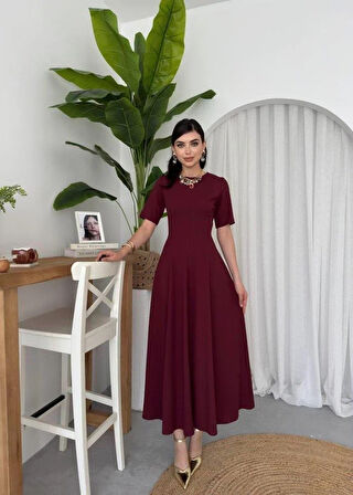 Wera Pliseli Midi Elbise