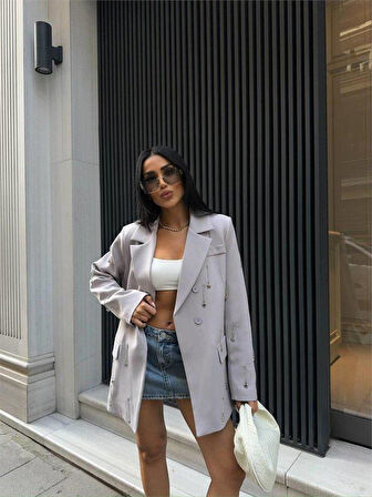 ATLAS CEKET- METAL YILDIZ DTY - Gri