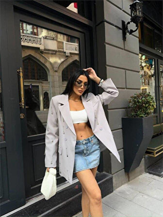 ATLAS CEKET- METAL YILDIZ DTY - Gri