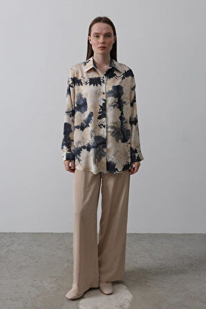 Baskılı Gömlek - Lacivert