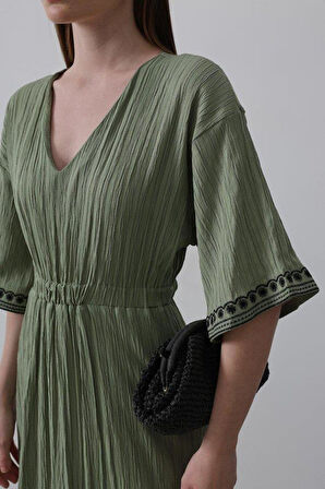 KolEtekNakışlıElbise - Haki