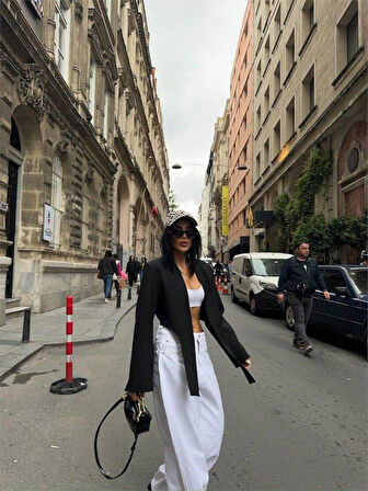 CROP CEKET BAĞLAMA KUYRUKLU - Siyah