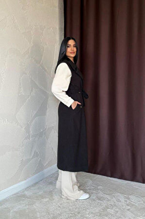 Siyah Kolsuz Kaşe Kaban