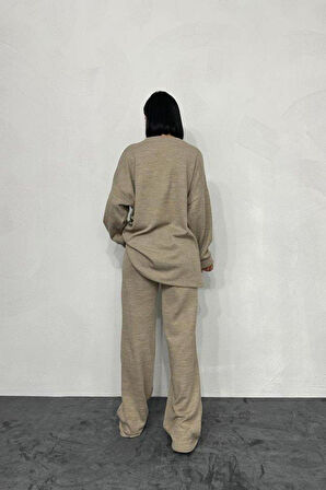 Bej Salaş Bluz Ve Pantolon Takım