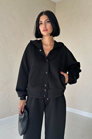Siyah Beli Lastikli Ceket Ve Pantolon Takım