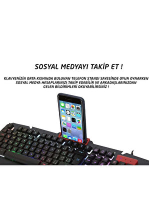 Kb-r800 Metafor Usb Rgb Aydınlatmalı Metal Yüzey Gaming Klavye
