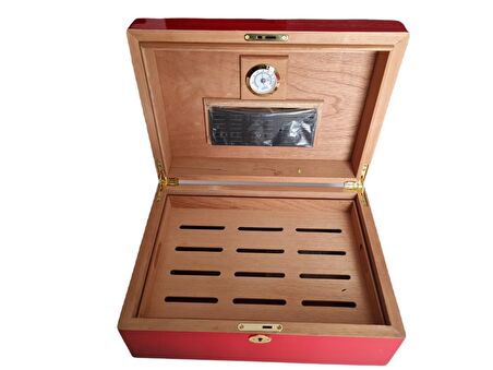 Ferrari Humidor Puro Kutusu Kilitli Kırmızı 30's