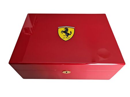 Ferrari Humidor Puro Kutusu Kilitli Kırmızı 30's