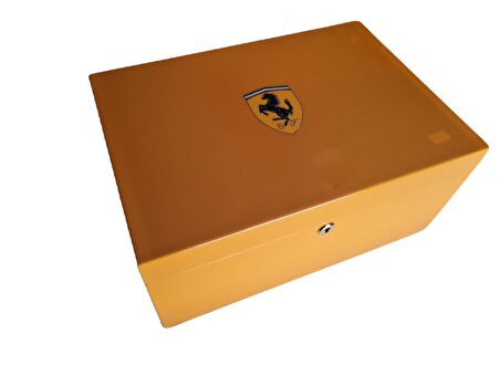 Ferrari Humidor Puro Kutusu Kilitli Sarı 30's