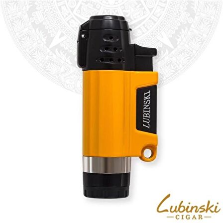 Lubinski Tek Torch Kapaklı Sarı-Siyah Puro Çakmağı