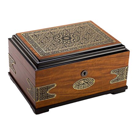 Lubinski Authentic Cedar Tepsili Puro Kutusu Humidor Koyu Kahve 80s