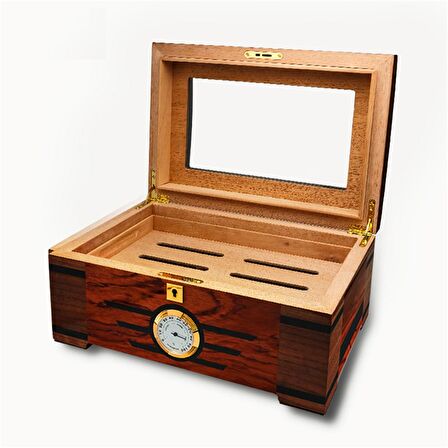 Lubinski Cedar Puro Kutusu Humidor Kahve 75s