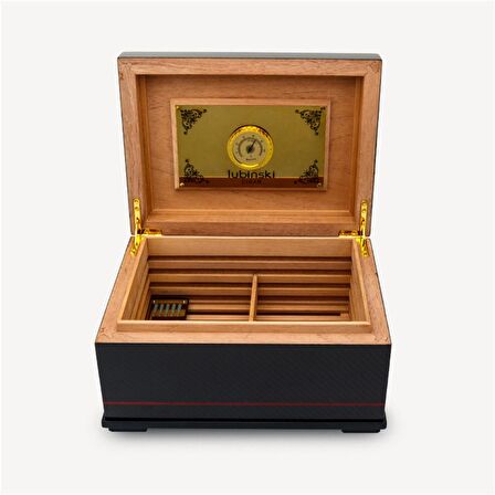 Lubinski Carbon Puro Kutusu Humidor İspanyol Sedir 50s