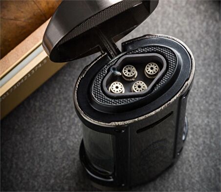 Lubinski Sehpalı Kılıflı Dört Torch Puro Çakmağı Gunmetal-Sarı