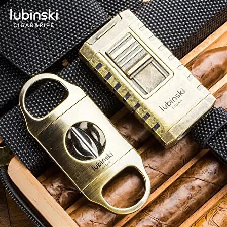 Lubinski Deri-Silikon Seyahat Puro Çantası Humidor Siyah/Lacivert